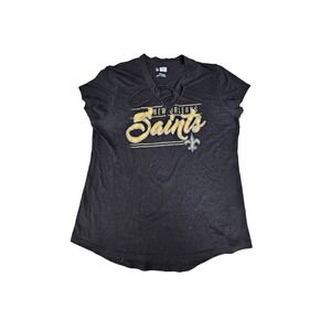 New Orleans saints nfl lace up large vneck football